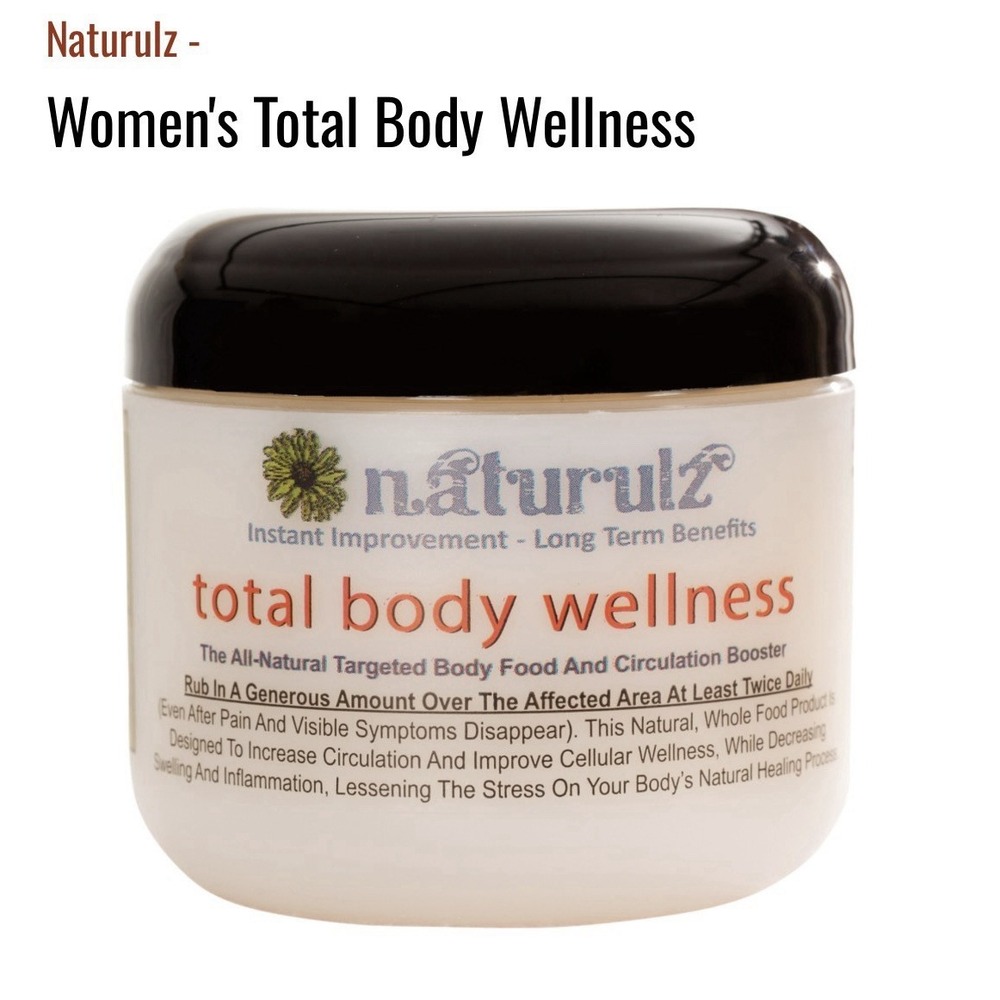 Naturulz Total Body Wellness Pain Relief Cream All Natural 4oz Jar